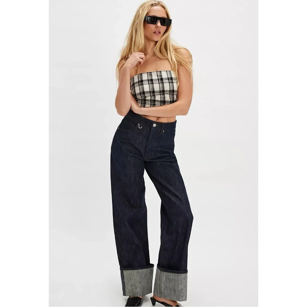 Free People Gingham Plaid Picnic After You Set Maxi Skirt Tube Top NWT Small